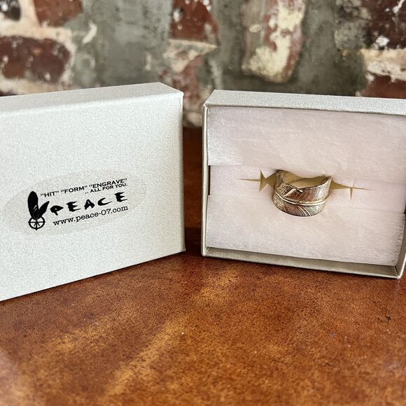 Pherrow's x Peace Japan Men’s Feather Ring in Silver From Blue Owl Seattle NIB